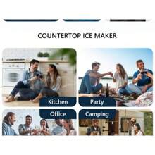 Simzlife Countertop Ice Maker, 26 Lbs In 24 Hours, 9 Bullet-Shaped Ice Cubes In 6 Mins, Self-Cleaning, Stainless Steel Kitchen Utensils Machine