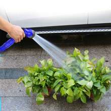 Vandise 100FT Garden Hose Pipe Outdoor Lightweight, Expandable 3 Times Flexible Expanding Magic Hose With 3/4", 1/2" Fittings, Lightweight Garden Hose With 7 Function Spray Nozzle, 3-Layer Latex Core, Green Hose Pipe 100 FT Garden Hose Anti-Leakage Expanding Hose Pipes For Garden, Dog Expanding Hose Flexible Hose Pipe Green Flexible Magic Lightweight Watering Hose Pipe, Garden Hose Heavy Duty 100FT Expandable Garden Hose Retractable Expandable Water Hose Brass Alloy Connector, Kink Free (Green, Blue, Black) - Blue - View 2