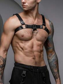 1pc Men Leather Chest Harness Belt Body Tight-Fitting Bondage For Goth Punk Festival Clothing Nightclub Accessories Underwear - Multicolor - View 1