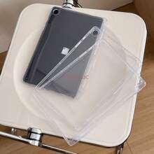 Funda transparente compatible con Samsung Galaxy Tab S10 plus S9 Plus A9 Plus S9FE A8 S6 Lite de 10.4 pulgadas, con borde suave, para Tab A9Plus S7 FE, funda protectora para tableta con soporte para lápiz, cubierta trasera de TPU y acrílico