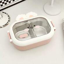 1个不锈钢兔子主题防漏便当盒，带分隔板，适合学校、办公室、露营和野餐，防锈耐热，学习用品 - 彩色 - 查看 9