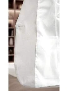 PLAIN JACKET WITH ONE BUTTON FLAP - White - View 5