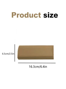 Customized Simple Eyeglasses Case, Waterproof, Shockproof, Personalized Text, Retro Leather Eyewear Case, Sunglasses Storage Box, Japanese Elegant Style