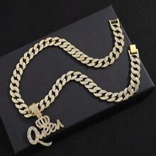 New Design Fashion Crown Queen Pendant With Ice Chain, Stylish Gift For Women