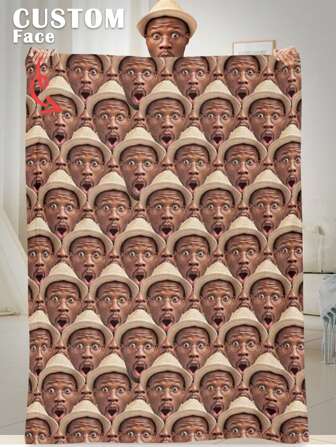1 pieza de Manta personalizada con rostro, manta de memoria personalizada con rostro, manta para usar en cama/sofá/interior/exterior, regalos de Navidad personalizados, regalo para amigos, regalo para la familia, regalos de cumpleaños, regalos de boda, regalo para amigo, regalo para ella, regalo para novia, regalo para mamá/papá, para la oficina, transpirable, ligera, lavable, divertida, linda, amor, suave, cómoda, elegante, simple, personalizada, única, regalos ideales para él, regalos ideales para ella, él, ella, novio, novia, papá, mamá, familia, amigos, hijo, hija, para aniversarios, para el Día de la Madre, para cumpleaños, para el Día de San Valentín, para graduación, para el Día del Padre, para el Día del Niño, para bodas, para el día de la inauguración de la casa, sofá, cama, coche, sala de té, dormitorio, baño, sala de estar, comedor
