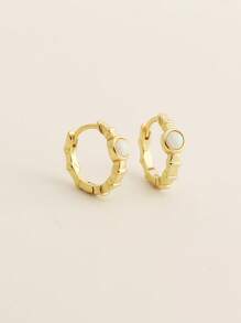 1 对（2 件）奢华 S925 纯银澳大利亚珍珠经典环形耳环，百搭高端女士耳环，日常/通勤装配饰，生日礼物