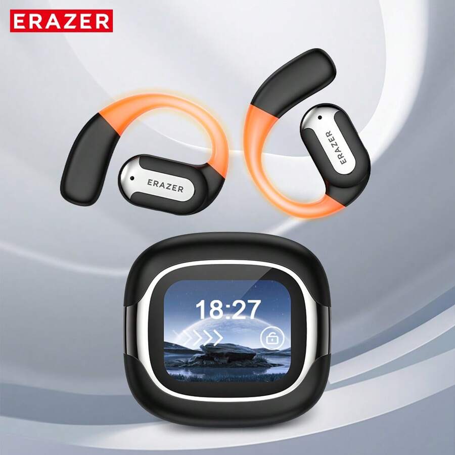 ERAZER XF32 Open-Ear True Headphones With Screen Hd Touch, Luminous Cool Headphones Easy To Carry, Hifi Hd Sound Quality, Easy To Carry, Suitable For A Variety Of Scenarios Use Wear - Black XF32 - View 1
