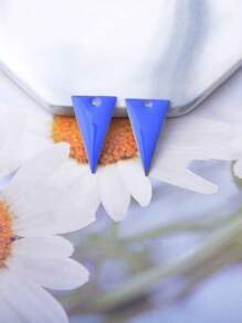 6pcs Copper Geometric Double-Sided Enameled Charms, Colorful Oil Drop Triangle Shape Necklace Earring Bracelet Pendant Jewelry Decorations, Holiday Gifts - (6pcs) - View 9