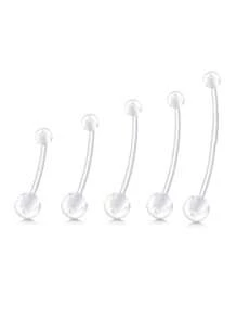 5 件装孕妇肚脐环 长条运动孕妇柔性生物塑料透明肚脐环 孕妇穿刺固定器 - 彩色 - 查看 14