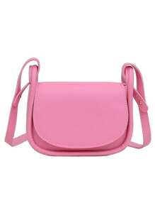 1 Pc New Style Girl's Pu Material Solid Color Fresh And Simple Messenger Bag, Magnetic Closure Design, Simple And Lightweight, Fashionable And Gentle Shoulder Bag, Exquisite And Versatile For Travel, Shopping And Daily Commuting