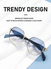 Óculos personalizados de alta qualidade, novos, 2025, armação quadrada moderna, óculos de metal poligonal, adequados para roupas da moda, presentes de Natal, presentes de aniversário para férias de verão na praia, atividades ao ar livre, viagens