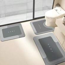 Bathroom Mat, 3 Counts/Set Non-Slip Bathroom Mat, Water Absorbent Bathroom Rug For Bathroom Living Room Kitchen Laundry Home Decor, Bathroom Accessory Home Bathroom Decor Floor Carpet Outdoor Rug Door Mat Fall Decor Bathroom Accessories Back To School Entryway Decor