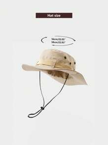 2pcs/Set Unisex Drawstring Breathable Bucket Hat, Suitable For Spring/Summer Couples Outdoor Camping, Sunshade, Hiking, Travel - Multicolor - View 2