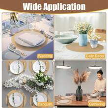 4pcs/Set 32*32cm Round Placemats, Natural Jute Burlap Material, Kitchen Tabletop Decor, Suitable For Events Party, Birthday, Wedding, Christmas, New Year - Khaki - View 5