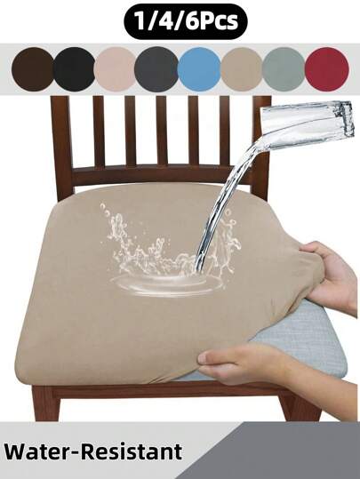 Juego de 1, 4 o 6 fundas de cojín de asiento de taburete resistentes al agua y de alta elasticidad. Fundas de asiento de silla suaves y cómodas, a prueba de polvo y suciedad, adecuadas para sillas de comedor, oficinas y decoración del hogar.