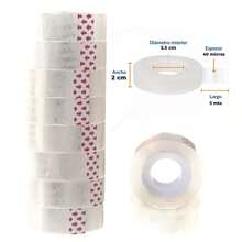 Cinta Diurex Transparente de 2.5 de ancho o delgado 1.5 cm de ancho, Grosor Premium - transparente - Ver 4