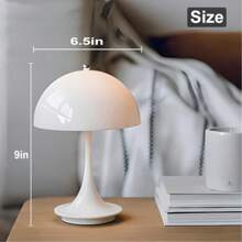 1pc Compact Rechargeable Sprout-Shaped Lamp, Long Battery Life, Portable, Nordic Modern Style, Suitable For Living Room/Bedroom Nightstand/Indoor Decor, LED Desk Lamp - White - View 12