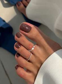 Anillos para dedo del pie de plata de ley 925 chapados en oro blanco minimalistas, sencillos y ajustables en forma de trébol de cuatro hojas para mujeres, joyas para los pies de verano