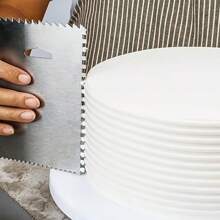 1pc Stainless Steel Cake Scraper, 4-Sided Cake Leveler Baking Tool, Kitchen Gadget, Cooking Accessory