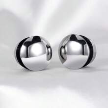 2 件装基本款经典耳塞 316 不锈钢穿孔女士身体首饰扩张器拉伸器耳钉 - 蘑菇頭實心 - 查看 21