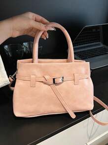 Bolso de hombro de moda de unicolor de PU para mujer, versátil y ligero de gran capacidad, bolso cruzado, diseño bonito y simple, estilo oficinista elegante, adecuado para estudiantes universitarias, mujeres trabajadoras, oficina, campus, viajes de negocios, fiestas, viajes al aire libre y regalo de cumpleaños