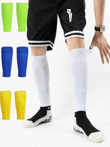 1 Pair Youth Sports Leg Sleeves, Children's Football Leg Warmers, Sports Knee Pads Anti-Friction Leg Warmers, Suitable For Children Aged 10-16 For Outdoor Activities - Multicolor - View 2
