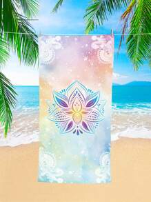 1pc Boho Mandalay Pattern Beach Blanket, Extra Large Oversized Super Absorbent Microfiber Beach Towel, Suitable For Travel, Pool, Diving, Surfing, Yoga, Camping, Available In Multiple Sizes, Beach Accessories Summer Holiday Bathroom Decor Beach Essentials - Multicolor - View 6