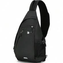 Mochila de una correa para hombre, mochila de una sola correa, bandolera para el hombro para niños y mujeres - Negro - Ver 1