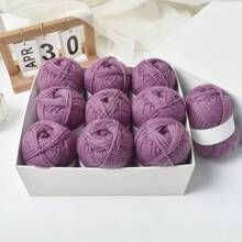 24/12/6/1 件 50g 套装彩色纱球，手工 DIY 针织，粘贴绘画，涤纶纱，手工编织钩包，帽子，围巾线，8/4 股储物篮，手工编织中粗纱适用于各种针织产品，适用于彩色艺术和 DIY 工艺品 - 彩色 - 查看 31