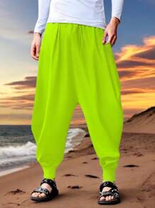 Pantalon  Holgado Largo para Hombre Sencillo y Casual - Amarillo - Ver 2