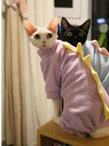 全新腹部保暖 4 条腿宠物服装，无毛猫服装，天鹅绒斯芬克斯猫，德文卷毛猫服装，适合中小型猫