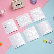 Sanrio Sanrio Silver Foil Stickers Kuromi, Puffy Dog, KT Water Bottle, Phone Case Sticker Set, Waterproof, Creative, Cartoon Decoration