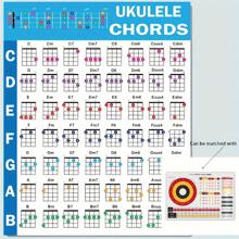 Fișe de acorduri pentru ukulele - Poster cu acorduri pentru ukulele pentru începători, Diagramă cu acorduri pentru ukulele, Diagramă cu cercul cvinților, Diagramă cu acorduri pentru ukulele pentru teorie muzicală, Fișe de acorduri pentru ukulele - Pentru începători - Hârtie - Cadou perfect pentru iubitorii de muzică și jucătorii de ukulele