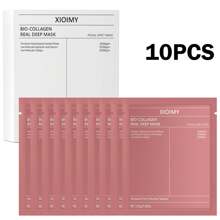 Xioimy 10 件优质胶原蛋白深层保湿面膜套装，有助于滋养、软化和提亮肌肤。富含生物活性胶原蛋白，告别干燥、暗沉和松弛，提供胶原蛋白面部护理。 - 白色 - 查看 13