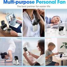 Ventilatore palmare portatile mini - Ventilatore personale con supporto per telefono, supporto ricarica telefono tramite Type-C, ventilatore multifunzione con controllo della velocità infinita, raffreddamento a semiconduttore, raffreddamento rapido, ventilatore compatto tascabile, regalo essenziale per viaggi estivi, all'aperto, spiaggia, università, festival musicali