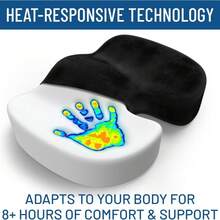 cojines de espuma viscoelástica para silla de oficina para comodidad durante todo el día - I. Juego de asiento/respaldo/reposapiés negro - Ver 5