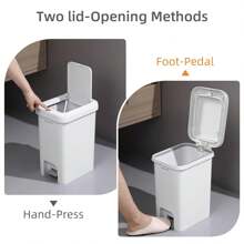 MOPALL Slim Bathroom Trash Can With Lid Soft Close, Garbage Can With-Up Lid & Step On Foot Pedal, Small Trash Bin Trashcan Waste Basket Toilet, Office, Bedroom, Kitchen, Living Room 1.9 Gallon - 2.7 Gallon - View 6