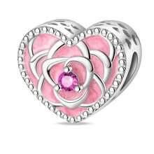 1 pieza Compañero permanente del amor, romántico rosa corazón de rosa de amor, lazo de amor, broche fijo, ramo de amor, gato y flor, cuentas de flor, colgante adecuado para pulsera de serpiente, collar, llavero, cuentas plateadas adecuadas para hacer joyería DIY, regalo de aniversario, Navidad, para chicas, pareja, regalo del Día de San Valentín