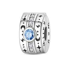 1 件镀银星光神秘星系闪耀宇宙轨迹星夜流动蓝色编织梦幻翅膀恶魔之眼鸢尾花（友谊长存）丰收葡萄羽毛彩色安全扣按扣适用于原创蛇形手链项链手链串珠 DIY 珠宝制作送给女朋友的奢华礼物 - W-PAC1629 - 查看 23