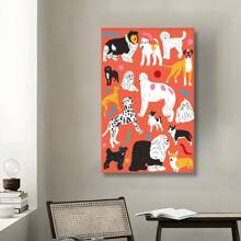 Framed Dog Illustration Posters, Animal Posters, Vintage Art, Furniture Decoration, Canvas Printed Decorative Paintings, Wall Art Decoration For Bedrooms, Living Rooms, Corridors, Ideal Gifts