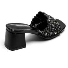 Summer Fashion Versatile Rhinestone Decor High Heel Sandals - Black - View 5