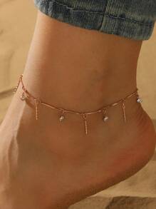 1pc Summer Daisy Flower Anklet For Women Bohemia Ankle On The Leg Bracelet Beach Jewelry Travel Gift - Gold - View 1