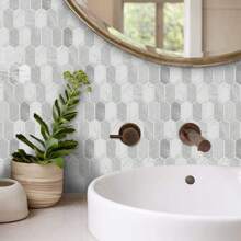 1/10 Pcs Modern Hexagon Peel And Stick Backsplash Tile - DIY Kitchen And Bathroom Wall Tiles, Waterproof Self-Adhesive Mosaic Tile Sticker - Various Colors Available, Decal, Wall Sticker, Vinyl Home Decor Sticker, Refresh Your Home With Spring Decor Items, Rama Decorative Sticker