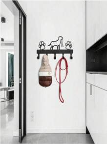 1 pieza Perchero para ropa de mascota, soporte de pared de arte de metal con forma de pata, perchero, estante flotante, decoración navideña, perchero de pared para dormitorio, organizador de sala de estar, soporte de llaves, toallero