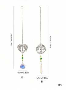 1pc Tree Of Life Decorated Artificial Crystal Sun Catcher With Love Pattern , Perfect For Indoor Decor, Outdoor Garden Decoration