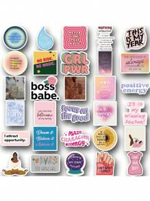 SCXXBSW 52pcs Vision Board Cartoon Graffiti Stickers Decorative Water Cups Notebook Luggage Waterproof Stickers