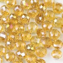 100 piezas de cuentas de cristal de vidrio austríaco AB de 8 mm, accesorios de joyería hechos a mano DIY - chaflán achatado - Ver 25