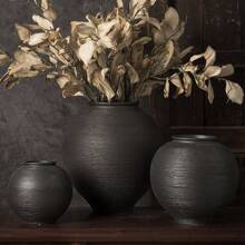 1pc White Ceramic Flower Vase, Retro Style, Suitable For Home Decor, Modern Minimalist Decorative Flower Vase Set, Suitable For Fresh Flowers, Bohemian Style Flower Vase, Luxury Large Flower Vase, Home Decor, Center Decor, Wedding Decor Flower Vase, Best Gift For Friends. Gifts Birthday Graduation - Round Multi-color - View 3