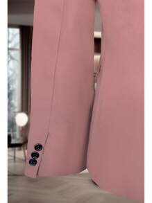 SACO LISO CON SOLAPA A UN BOTON - Rosa coral - Ver 4