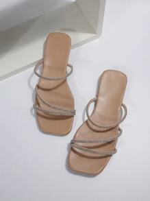 Fashion Slip-On Flat Slippers For Women, Net Celebrity Lady Style High-End Casual Sandals Suitable For Street, Gathering, Party, Date And Commuting,Spring Summer Outfits - Apricot - View 7